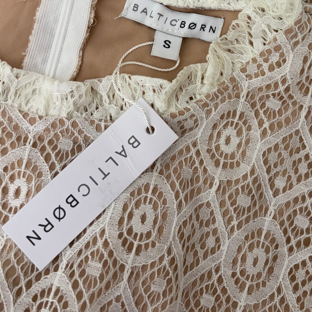 NWT BALTIC BORN Windsor Lace Midi Dress Ivory Nude Feminine Romantic Small - Picture 12 of 16